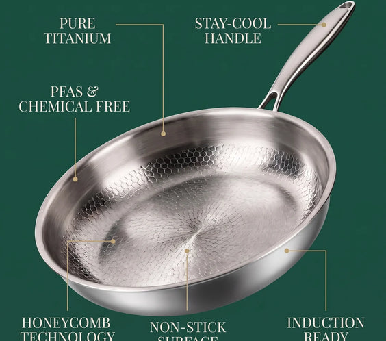 Hand-Hammered Titanium Pan 11"