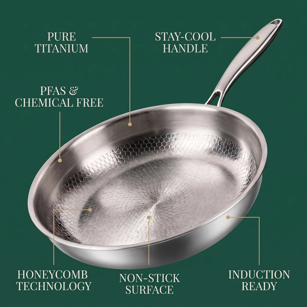 Hand-Hammered Titanium Pan 11"